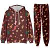 Party New Year Holiday 3D Printed Christmas Santa Claus Man Woman Hoodies Pants 2pcs Sets Casual Oversized Long Sleeve Set
