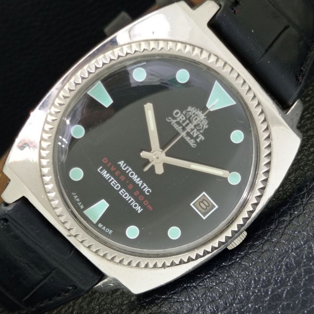 

VINTAGE ORIENT AUTOMATIC 46941 JAPAN MENS BLACK COLOR DIAL WATCH a700609-5 R204-a700609