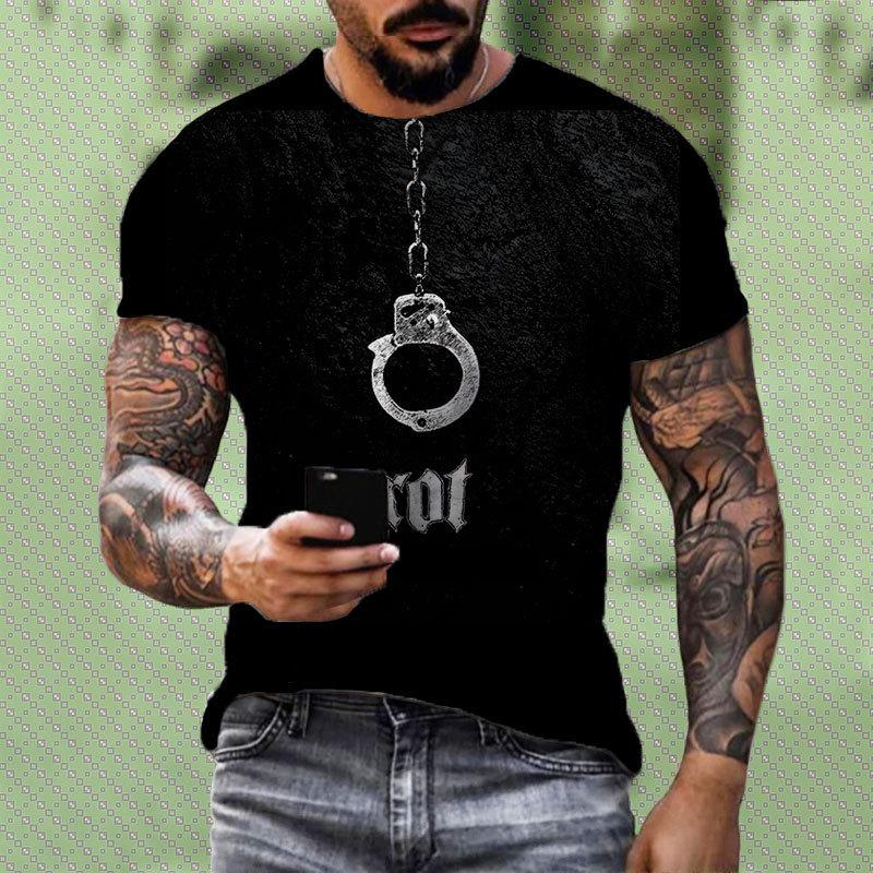 New Handprint 3D Printed Pattern Abstract Personalized Street Men's Casual Loose T-shirt