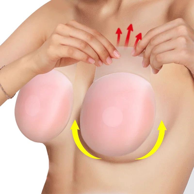 

2/4PCS Silicone Lift Up Bra Sticker Adhesive Invisible Bras Chest Patch for Women Reusable Chest Breast Petals Pads