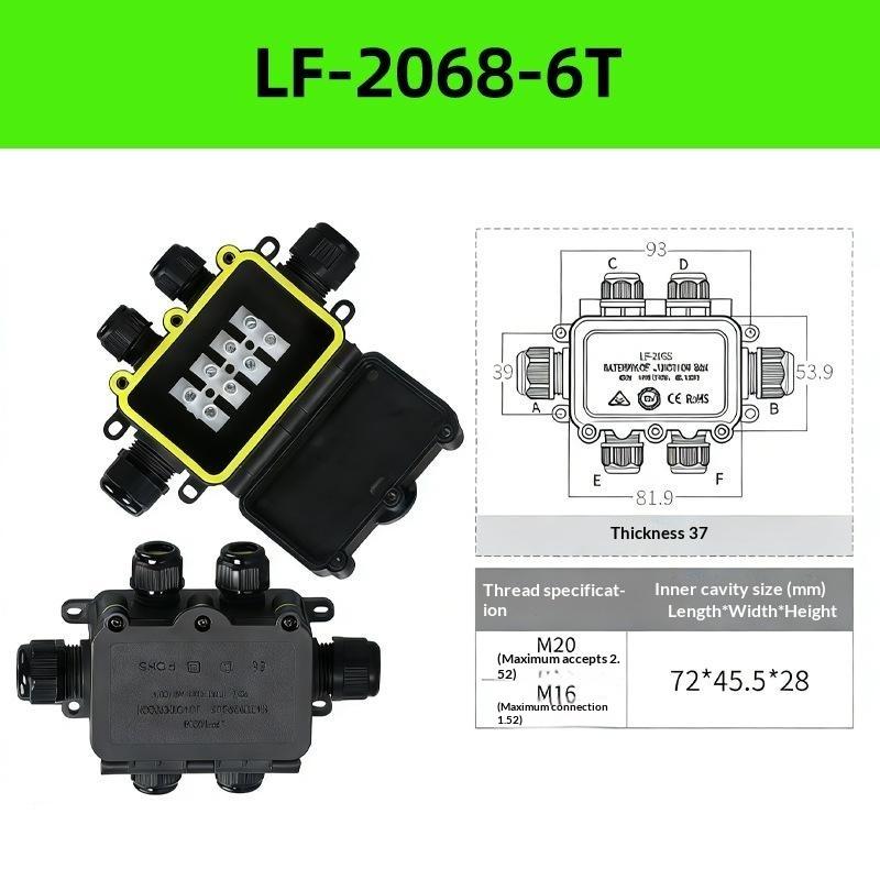 IP66 Waterproof Junction Box with 3mm-6.5mm Cable Connector Sealed Flame Retardant for Garden Security Camera Wiring
