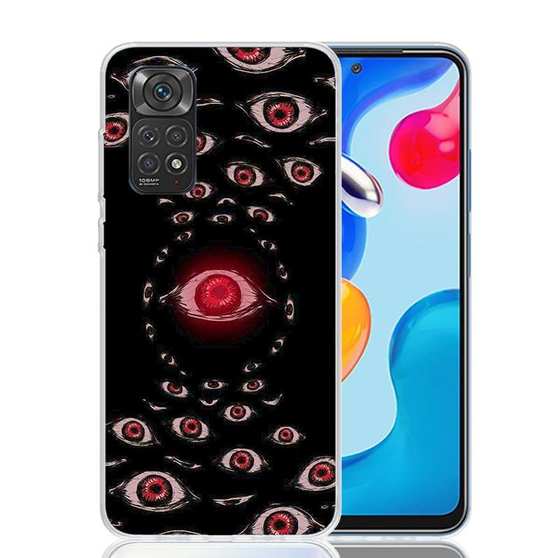 Scary Face Eyes Phone Case For Xiaomi Redmi Note 15 14 13 12S 12 Pro Plus 11S 11E 11 11T 10S 10 Art Soft Pattern Cover Redmi Not