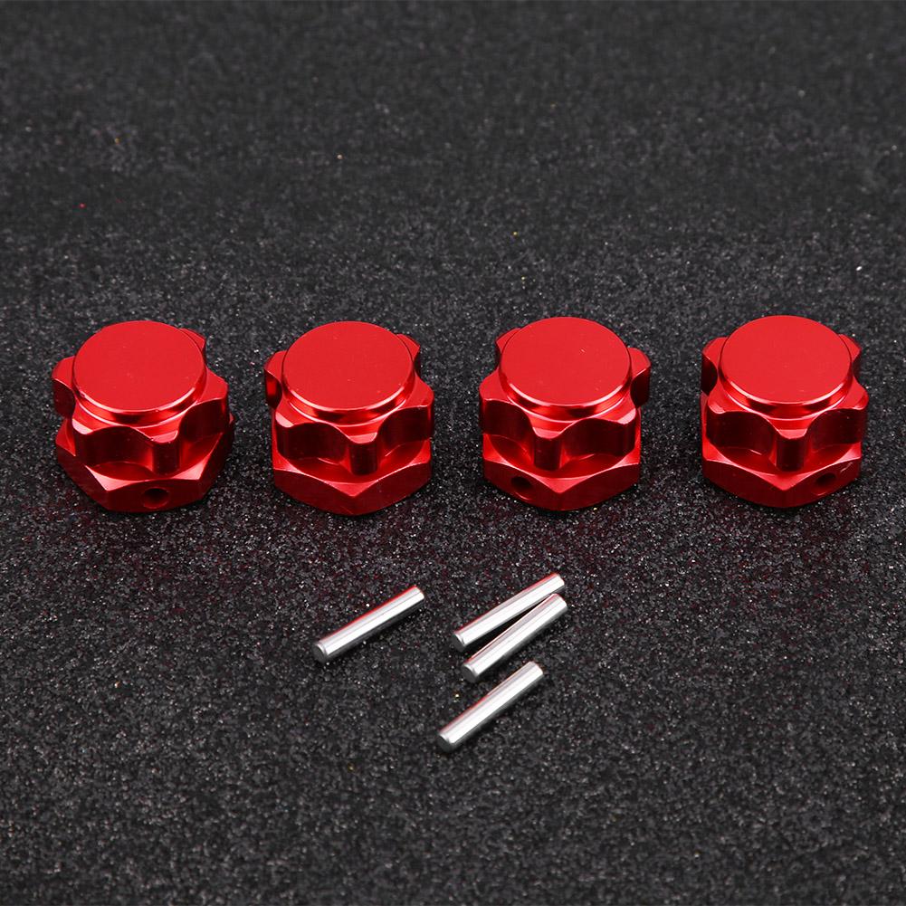 17mm Wheel Hex Hubs Adapter Nut Anti Dust Cover for HSP HOBAO TEAM C 1 8 RC Car (Red)