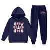 Kids Halloween Hoodie and Pants Set Ghost Print Pullover Sweatshirt with Hooded Top and Elastic Waist Bottom for Children