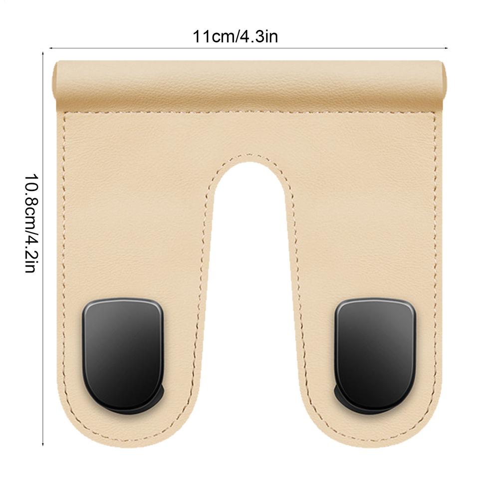 Large Load-Bearing PU Leather Alloy Hook Hanger Car Rear Seat Hanging Double Hook For Interior Storage Car Accessories