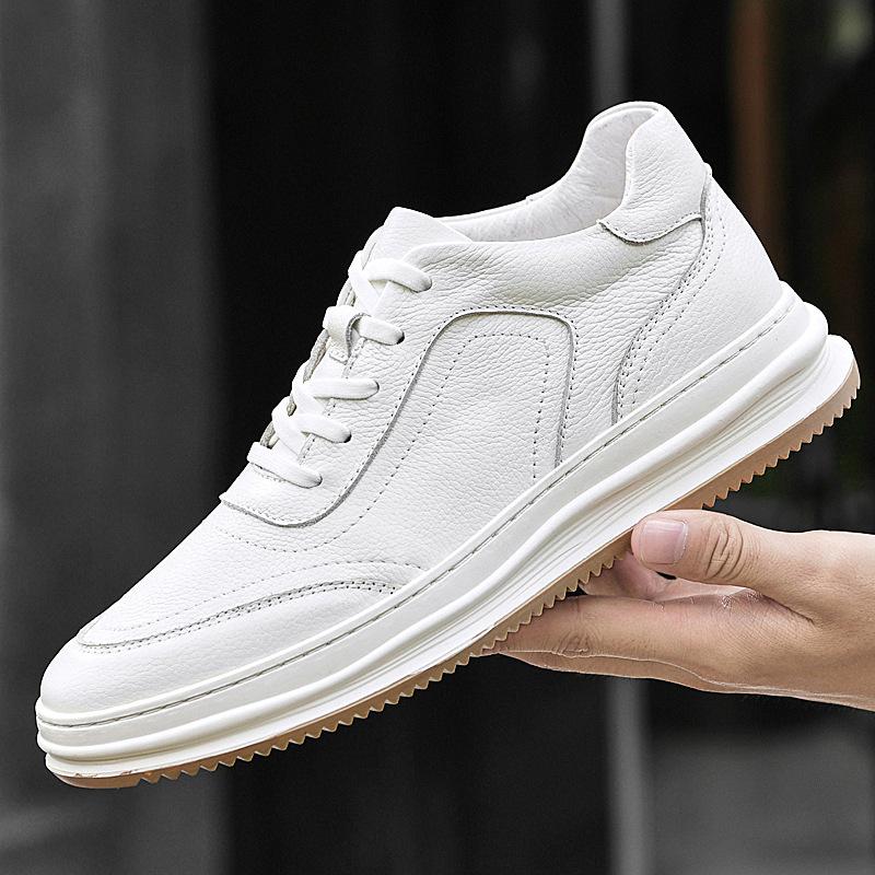 Men's shoes casual leather shoes men's breathable trend soft sole tooling shoes British style sports shoes casual board shoes men