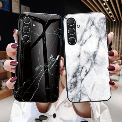 Marmorierte gehärtete Glas Handyhülle Für Samsung Galaxy A15 A17 A56 S25 S23 A26 A36 A16 A25 A32 A52 A14 A34 A54 A24 A13 A73 A53 A33 A23 A35 A55 5G Hülle