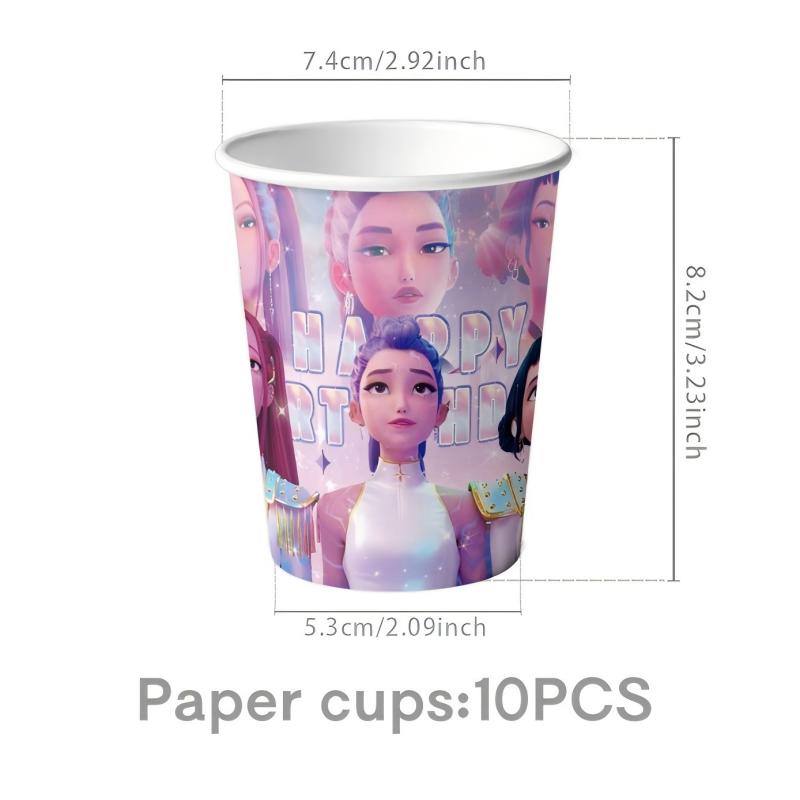 

KPop Demon Hunters Disposable Tableware Set Plate Cup Tablecloth Napkin Demon Hunters Girl Theme Anime Birthday Party Decoration