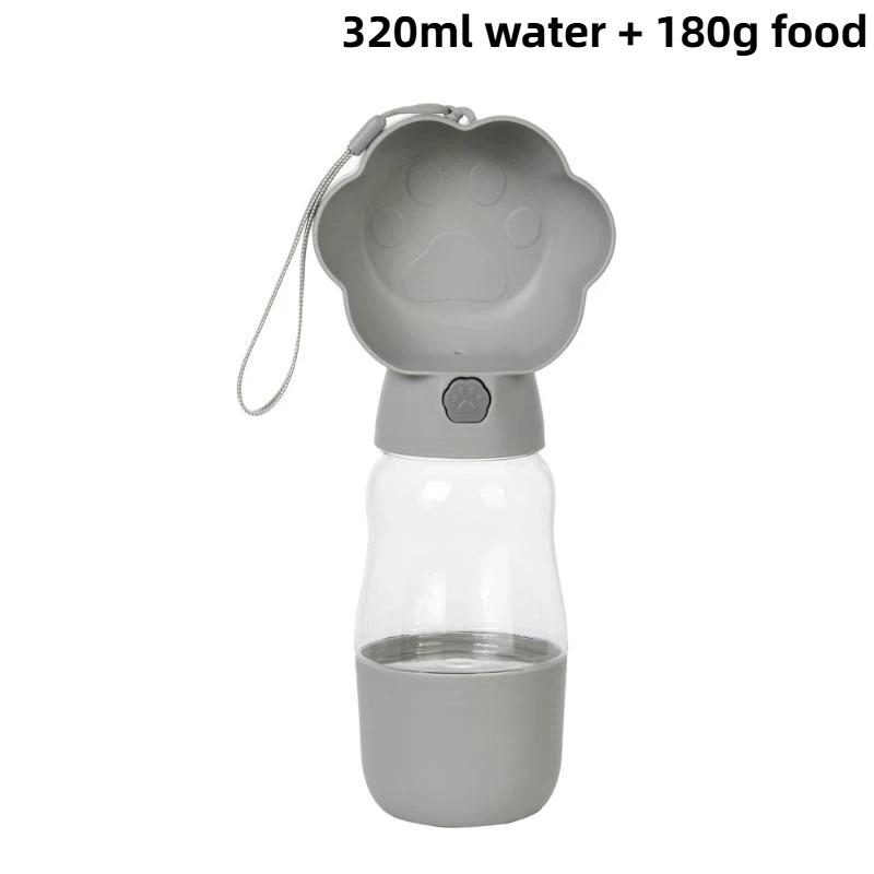 2-in-1 Dog Water Bottle Food Grade Leakproof Portable Pet Drinking Feeder for Small Big Dogs Outdoor Travel Hiking
