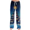 Women's Christmas Print Casual Pants with No Pockets for Holiday Lounging and Everyday Wear