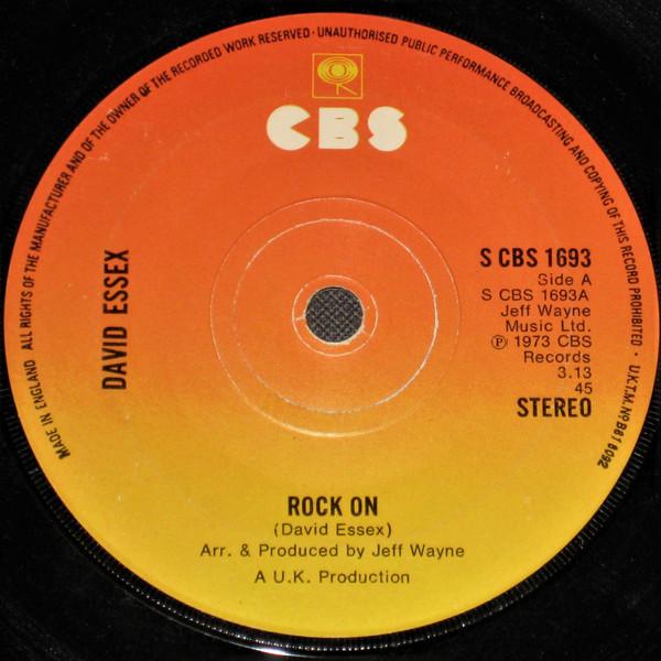 

7inch Record DAVID ESSEX Rock On SCBS1693 CBS 1973 UK Rock Used