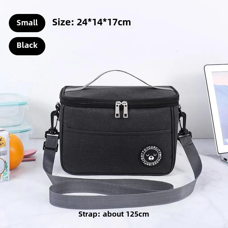 Portable Lunch Bag Food Thermal Box Waterproof Office Cooler Lunchbox With Shoulder Strap Insulated Case Essential For Picnics