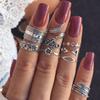 9 Stück Stapelbare Knöchelringe Ausgehöhlte Blume Blätter Damen Vintage Fingerringe Schmuckzubehör
