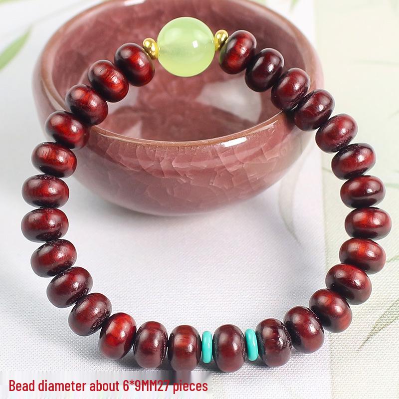 Women's Multi-Bead Luminous Bracelet: Bamboo, Ebony, Purple & Green Sandalwood, Rosewood.