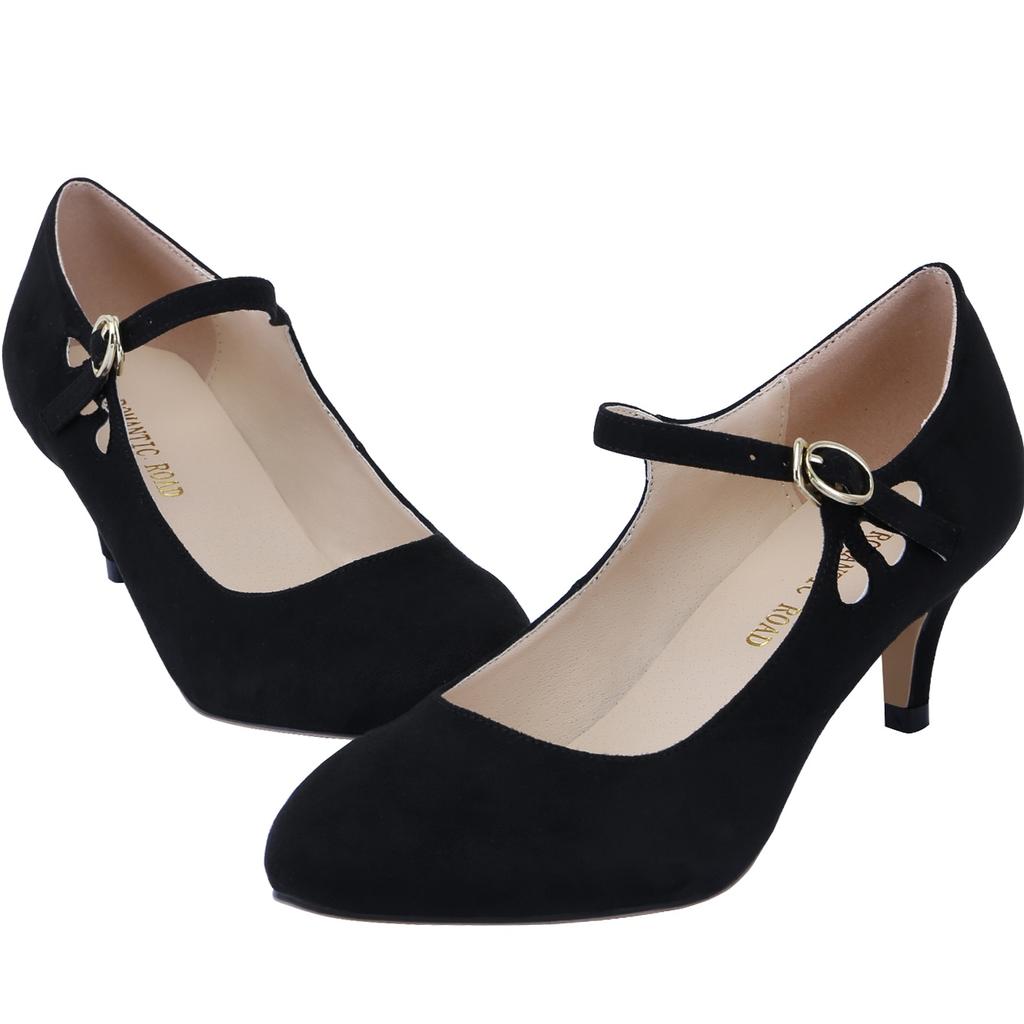 Women's 50mm Velvet Toe Ankle Strap Slingback Mary Jane Shoes Pumps High Heels Pump Party Shoe