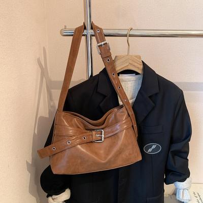 Leisure Large Capacity Soft Leather Tote Bag Women's Single Shoulder Bag for Commuting   Luxurious and Lazy Style Single Should