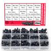 370pcs/12.9 Grade Black Hex Socket Head Cap Screws, Nuts, and Flat Washers Set; DIN912 Metric Bolt Fastener Set; M4 and M5 Bolts