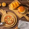 Round Bamboo Wooden Tray: Pizza, Bread, Sushi, Cake, Steak Serving Plate.