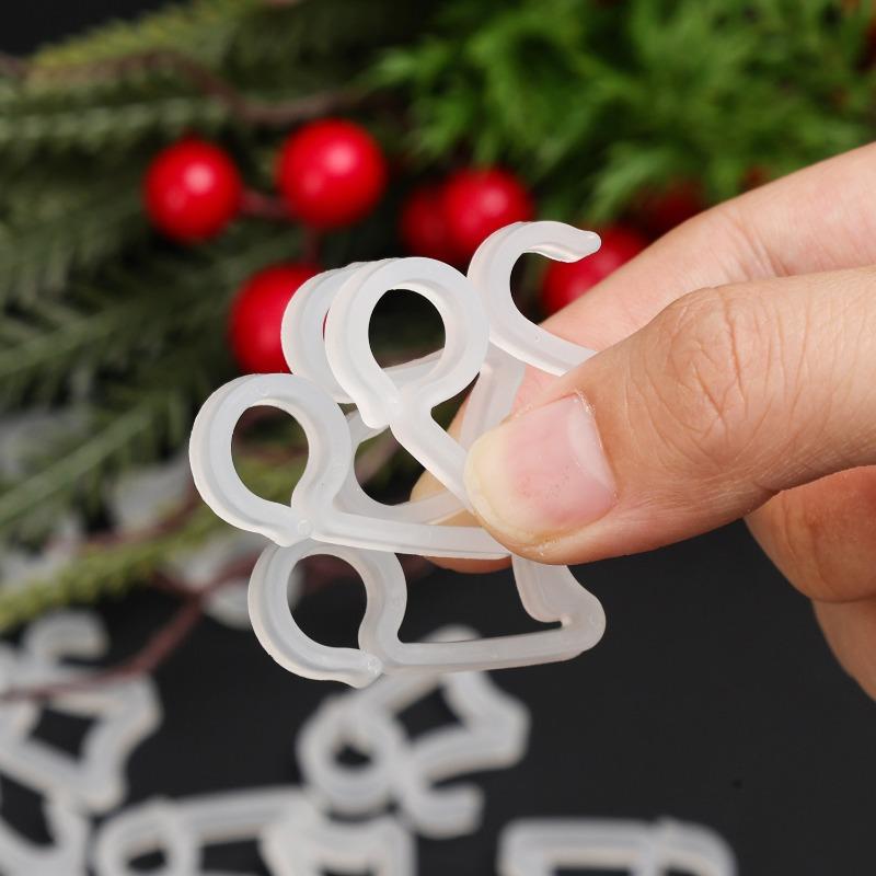 200-20Pcs Christmas Light Clips Plastic S-Clips for String Lights and Rope Lamps Mini Christmas Wreath Yard Decorative Clamp
