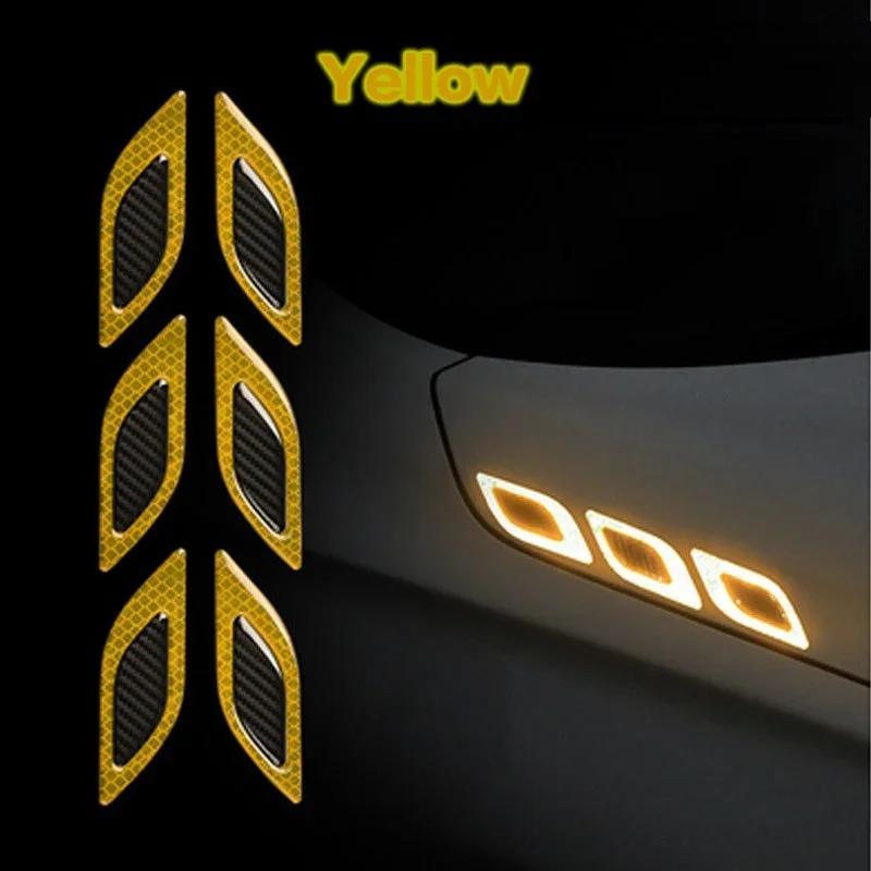 Reflective Sticker Warning Tape for Car Hood Eyebrow Reflector Adhesive Carbon Fiber Universal Safety Decal Vehicle Exterior