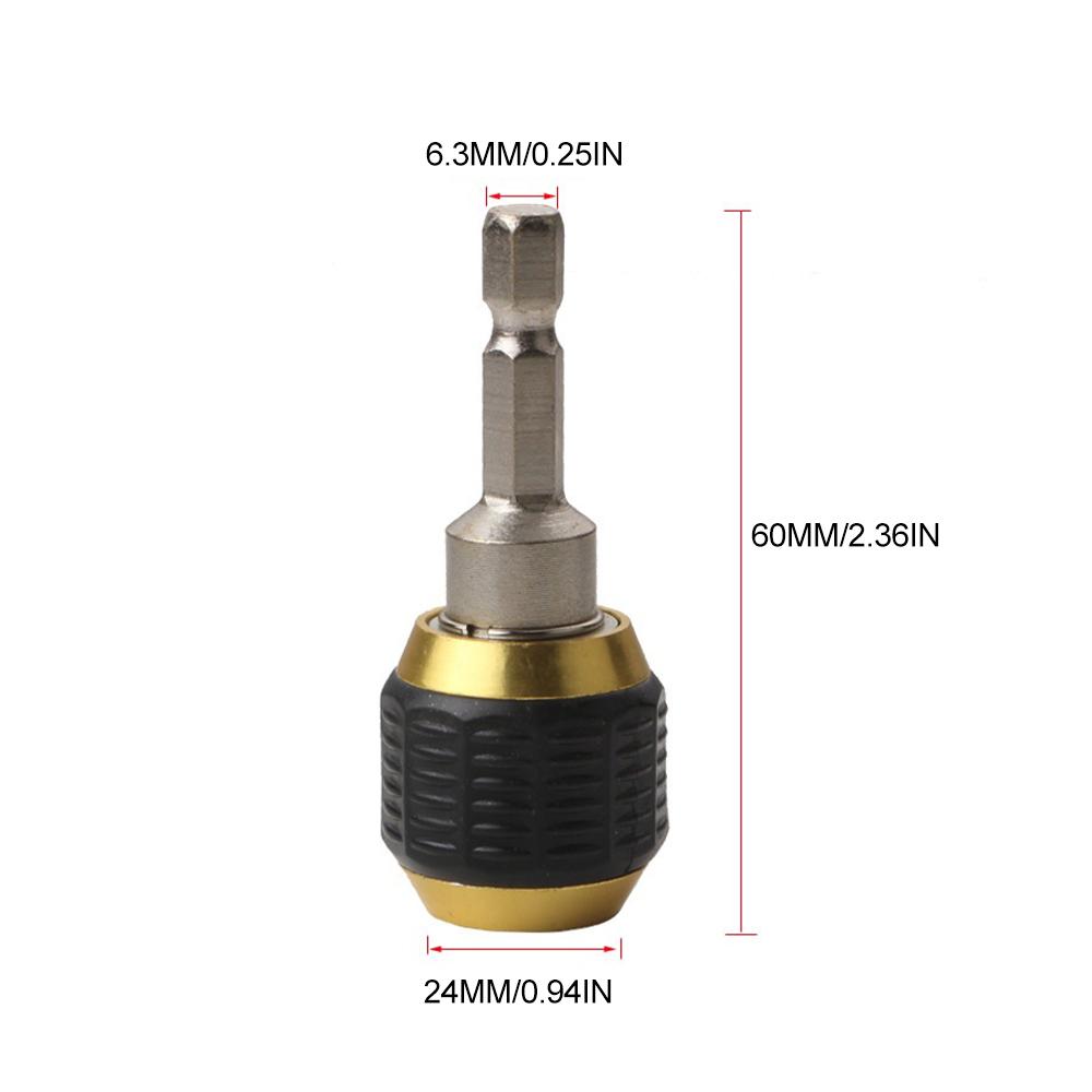 Hexagonal Shank Coupling Electric Drill 1/4 Inner Hex Self-locking Connecting Rod Drill Bit Holder Chuck Adapter Power Tool