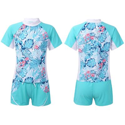 Kids Girls Summer Beachwear Zestaw strojów kąpielowych Tankini T-shirt i szorty 2-częściowy strój kąpielowy