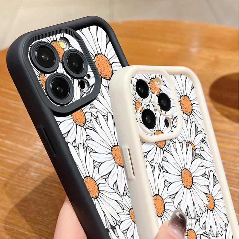 For iPhone 16 Pro Max Phone Case For iPhone 16e 15 14 13 12 Pro Max Plus 11 XR XS Flower Print Phone Case TPU Soft Shockproof Case Cover
