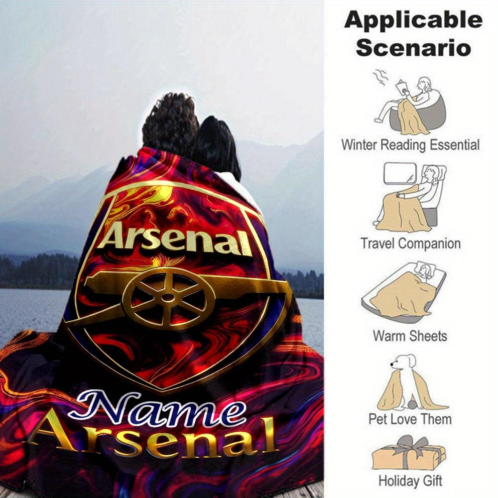 Arsenal Logo Four Seasons Blanket Customized With Your Name Lightweight And Warm Perfect Gift For Home Office Camping Sofa Travel Beach Durable