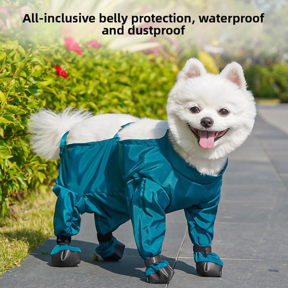 Pets Go Out with Belly and Feet, Dust Pants, Walking Dogs, Anti-dirty Clothes, Bichon Dogs, Puppies, Rain, Dog Clothes