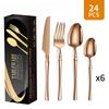 Lan Tuan 24-Piece Rose Gold Stainless Steel Cutlery Set