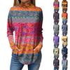 Trička pro ženy Podzim Neformální Košile s dlouhým rukávem Mikina Vintage tištěný svetr s vysokým krkem