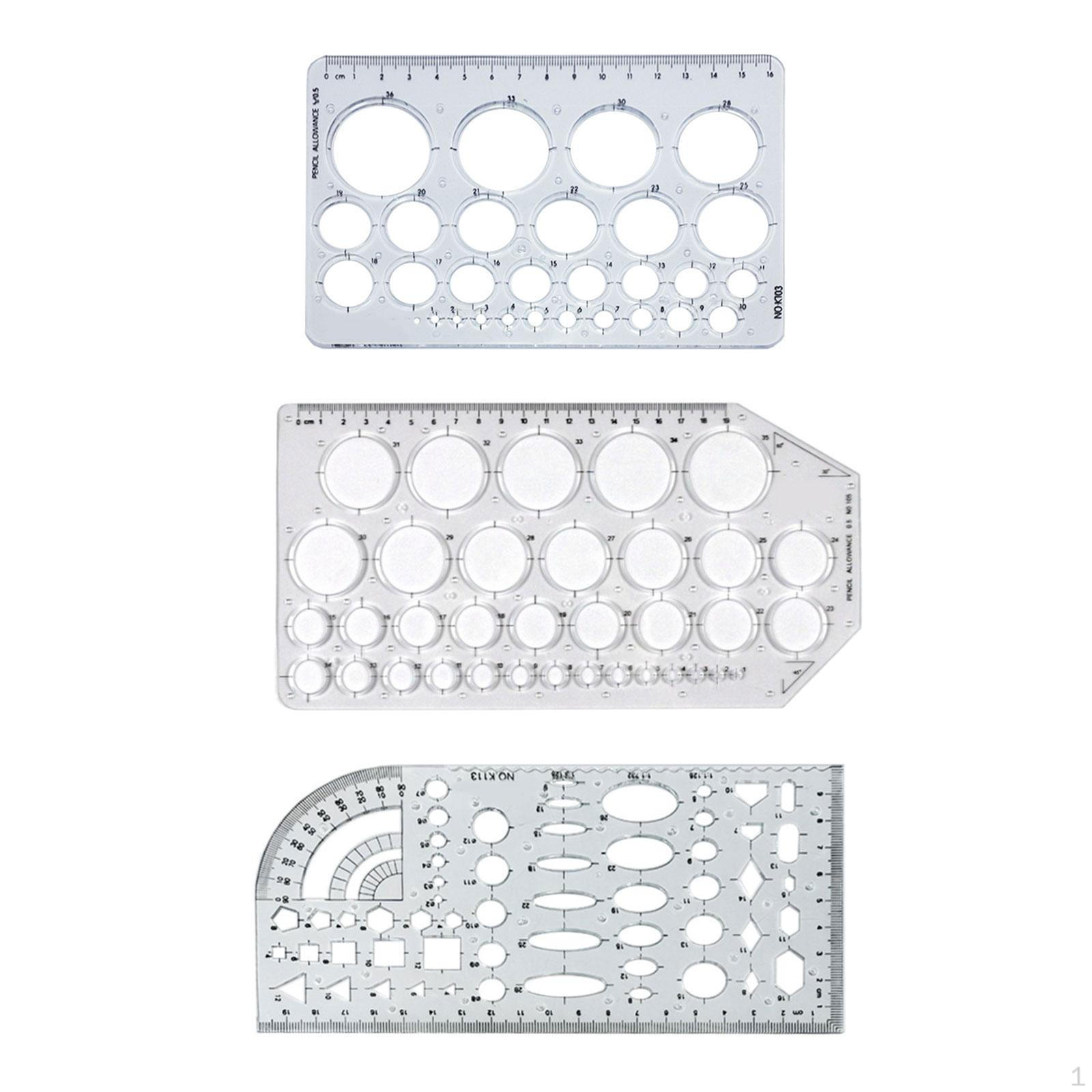 Multifunctional Geometric Ruler Circle Round Stencil Templates Mathematics Template for