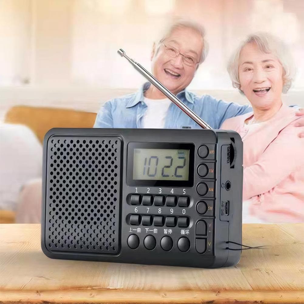 Pocket Radio with LED Screen Display MP3 Music Player Support TF Card USB Drive for Home Outdoor Gifts for Seniors Elderly