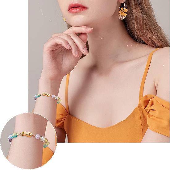 SUPERFINDINGS 8 Sets 2 Styles Brass Fold Over Clasps 2 Colors Zirconia Extender Clasp Closure End Caps for Bracelet Necklace Jewelry Extender