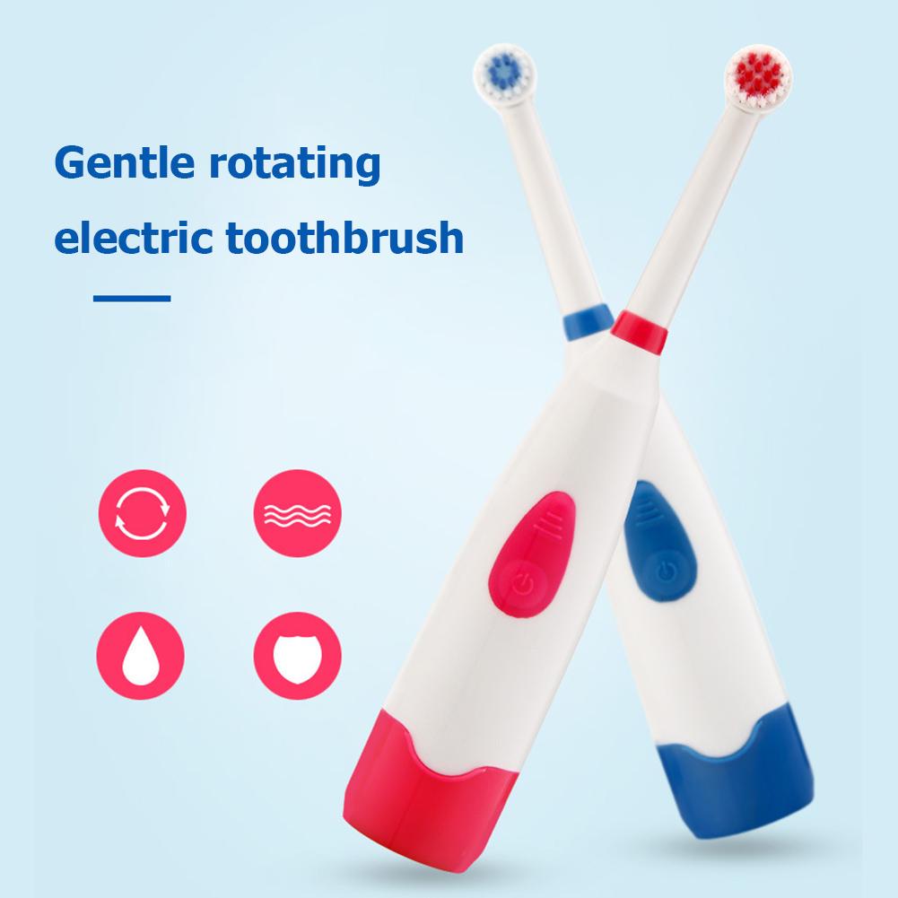 Periuta de dinti electrica rotativa 360 pentru copii Periuta de dinti impermeabila cu ultrasunete cu 2 capete de perie