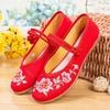 Old Beijing Women's Embroidered Cloth Shoes, Non-Slip Flat Hanfu Style with Beef Tendon Sole