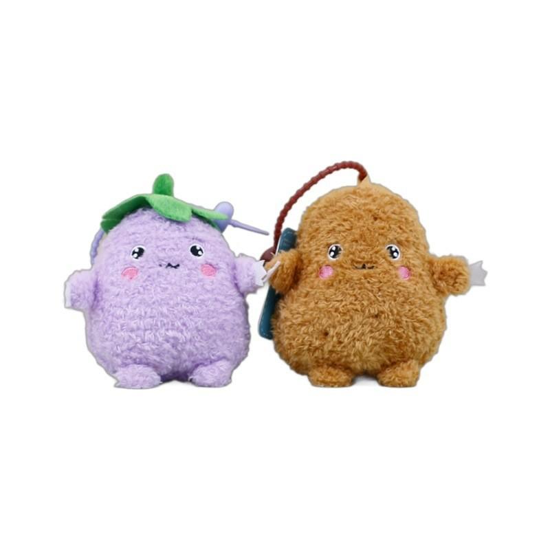 Adorable Plush Farm Monsters Keychains Cute 4-inch Plant Stuffed Bag Charms Soft Pp Cotton