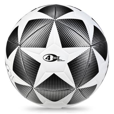 BYAOSUN Soccer Size PU and Perfect for Practice and Available In White or Silver Black Ball, 4, Leather, Soft, Durable, Abrasion-Resistant,