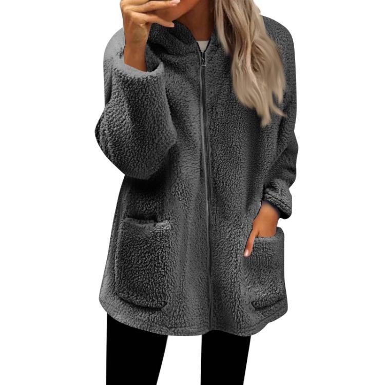 Women's Oversized Fleece Hoodie Long Sleeve Zip Up Pullover Casual Hooded Sweatshirt Jacket for Fall