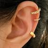 3pcs Set Trendy Personality Micro-inlay Zircon Geometry C Shape  Fake Piercing Clip Earrings for Women No Ear Holes Jewelry Sets