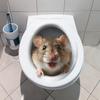 Cute and Realistic Hamster Bathroom Toilet Decoration and Beautification Stickers