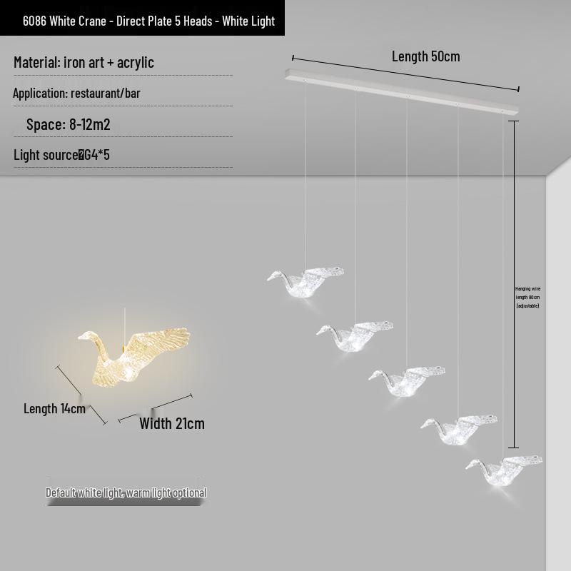 Creative Butterfly Swan Swallow Pendant Light for Bedroom or Living Room