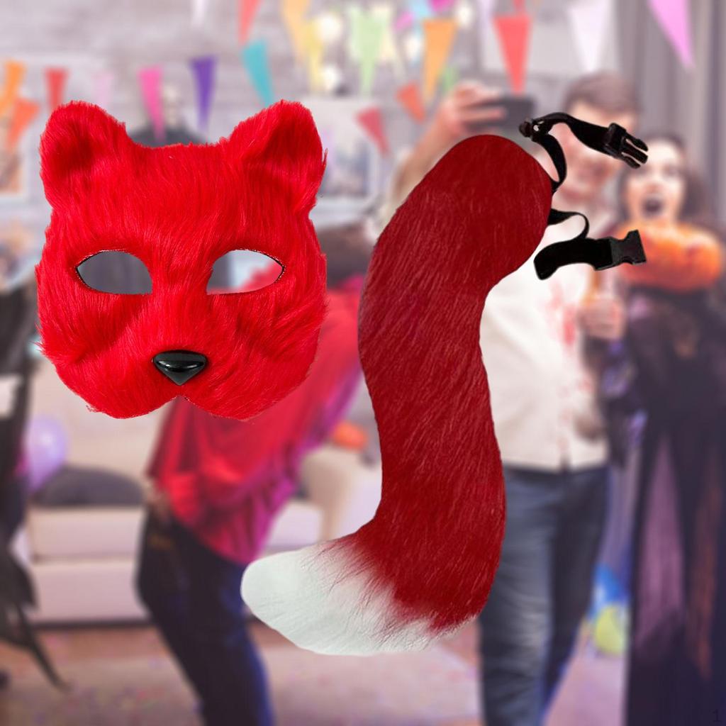 Artificial Cat Tail Halloween Party Festival Decoration Prop Set