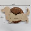 Dachshund Wall Clock, Cream and Beige, Stylish Wooden Analog Wall Clock, Silent, Wall Decor, Bedroom, Home, Room Decor