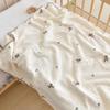 GPPNKC Baby Gauze Cartoon Embroidery Nap Blanket