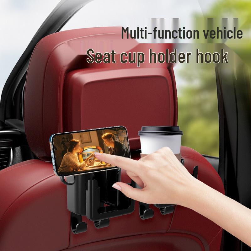 Multifunctional Car Seat Backrest Cup and Phone Holder Hook