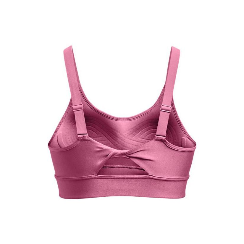 Under Armour Infinity Logo Print Medium Support Sports Bra Women Underwear Pink 1373858-669