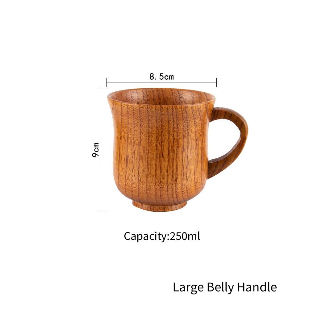Jujube Wooden Handmade Water Coffee Mug Cup Tea Beer Juice Milk Mugs Drink Cups With Handle Coffee Beer Mug Retro Gift