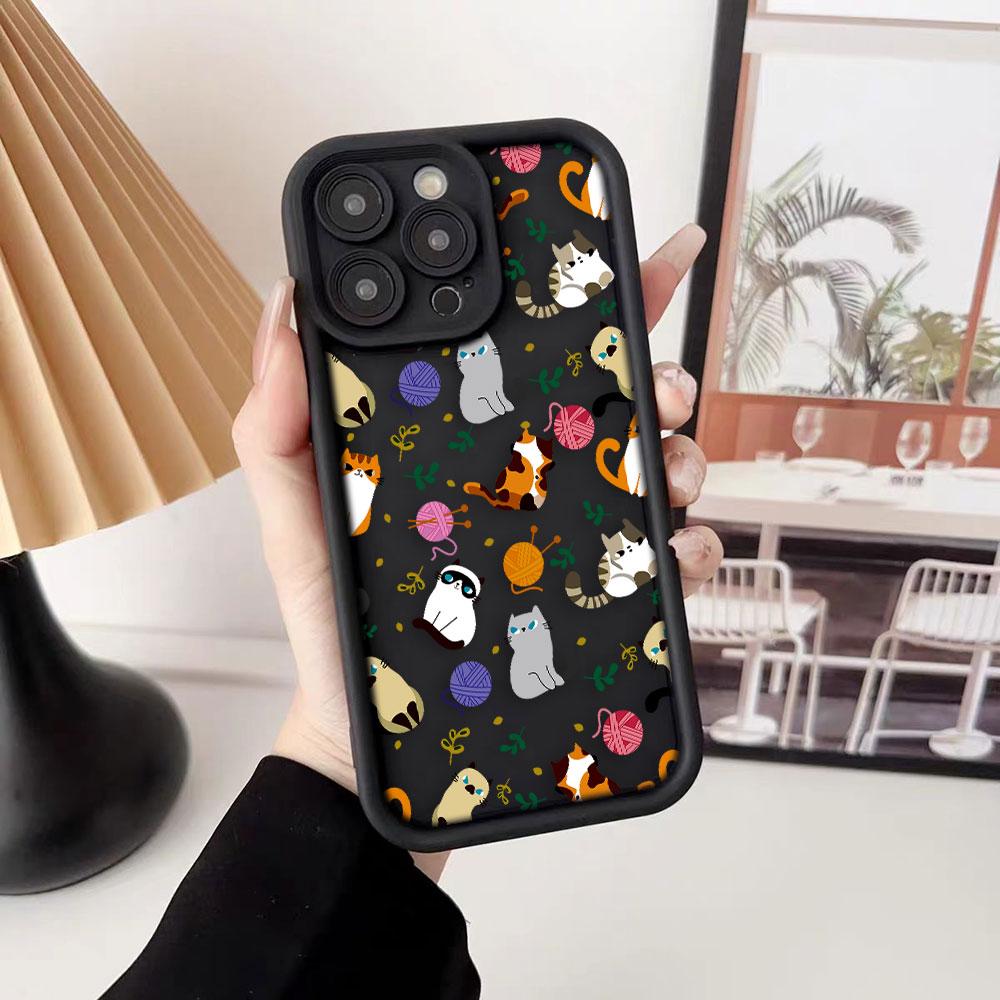Cute Cat Charming Phone Case For iPhone Apple 17 AIR 16 16E 11 12 13 14 15 XR Plus Pro Max DIY Case TPU Shockproof Cover Capa