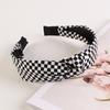 Simple Checkered Hairband Makeup Washing Solid Hair High Forehead Headband  Versatile Commute Hair Accessory for Women